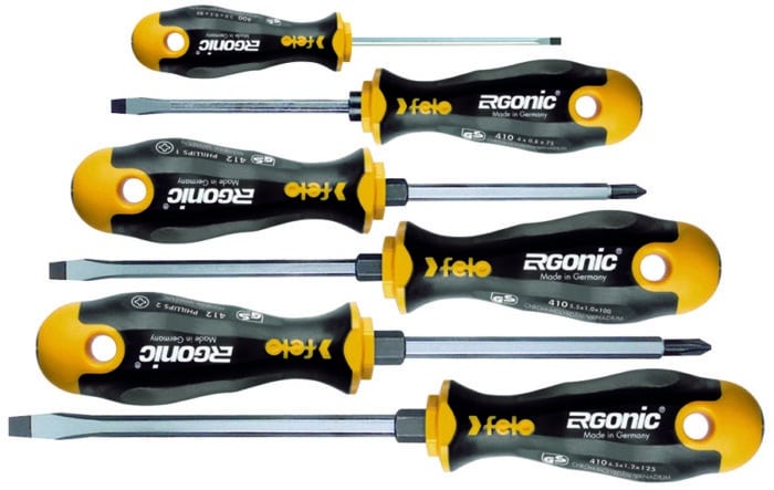 Felo 6 Pc Slotted & Phillips Screwdriver Set